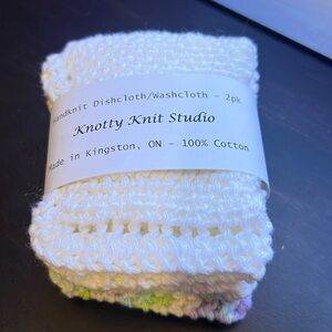 Hand-knit Dishcloth/Washcloth 100% Cotton (2 pk)